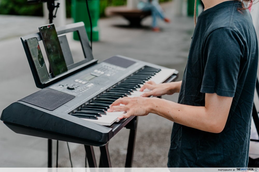 Gerard on the keyboard