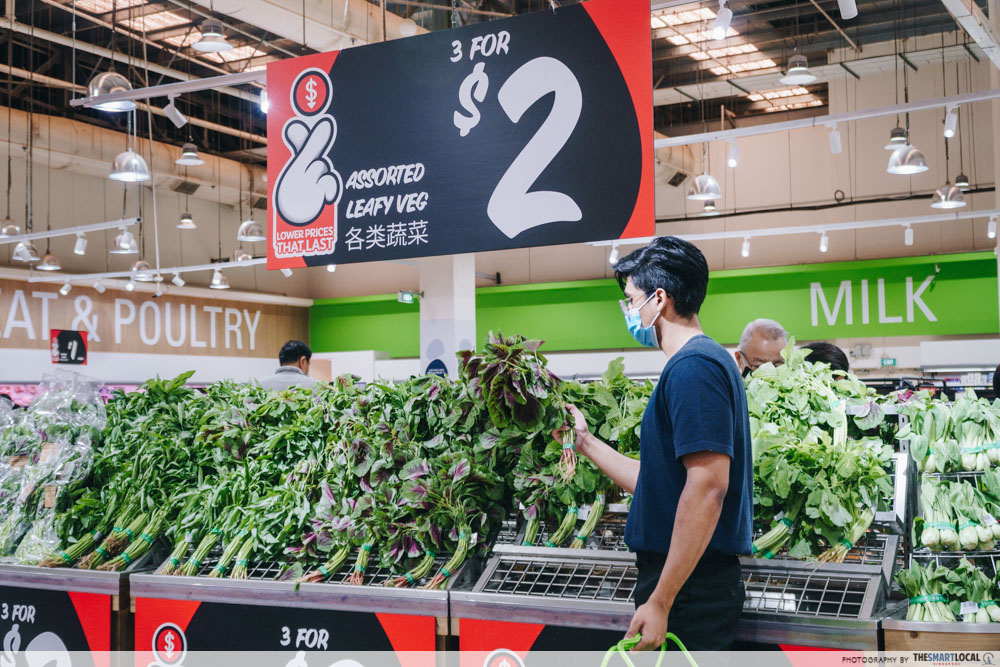 Grocery shopping at a supermarket