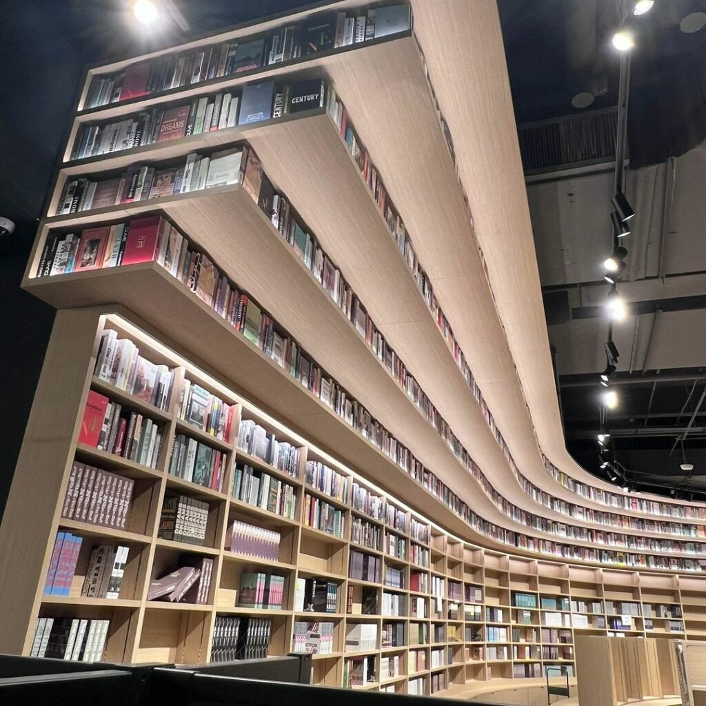 Tsutaya Bookstore AEON Mall -huge bookshelf