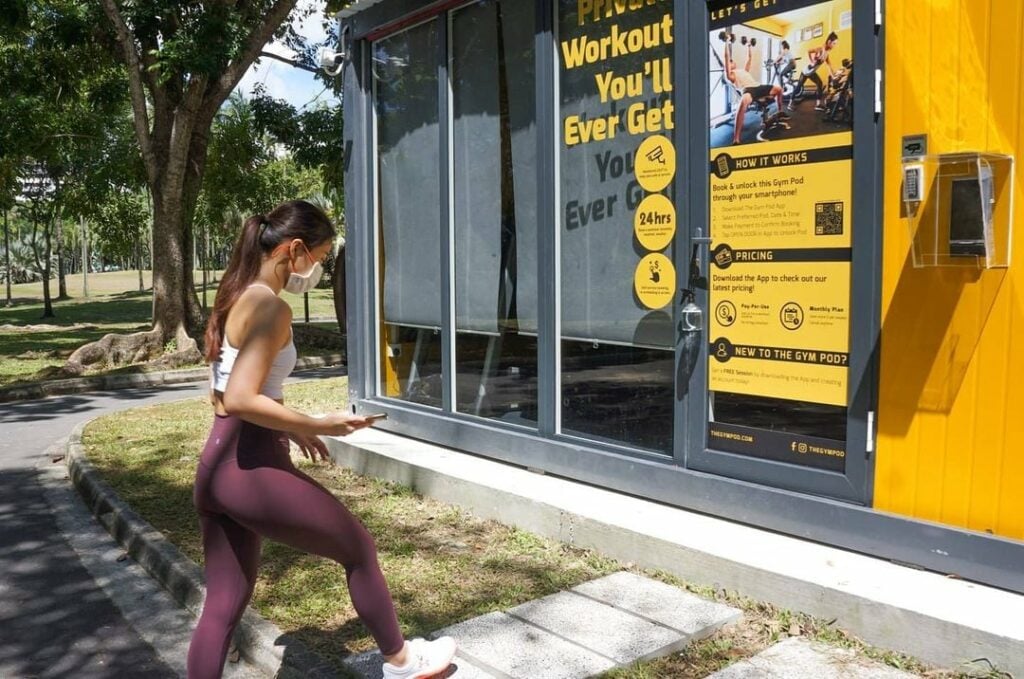 24-hour gyms - the gym pod entrance