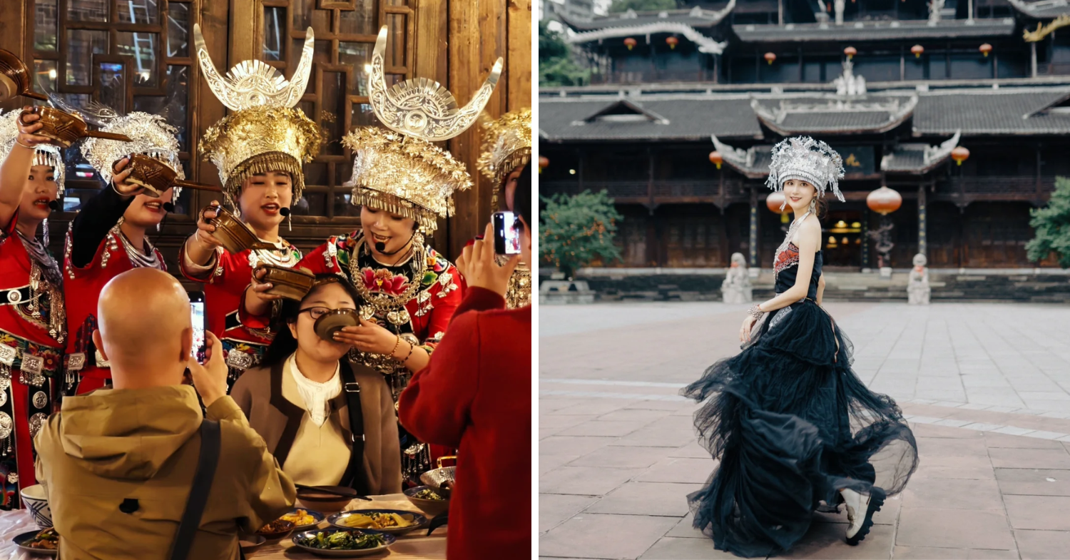 Drinking ritual & renting traditional costumes - Chongqing