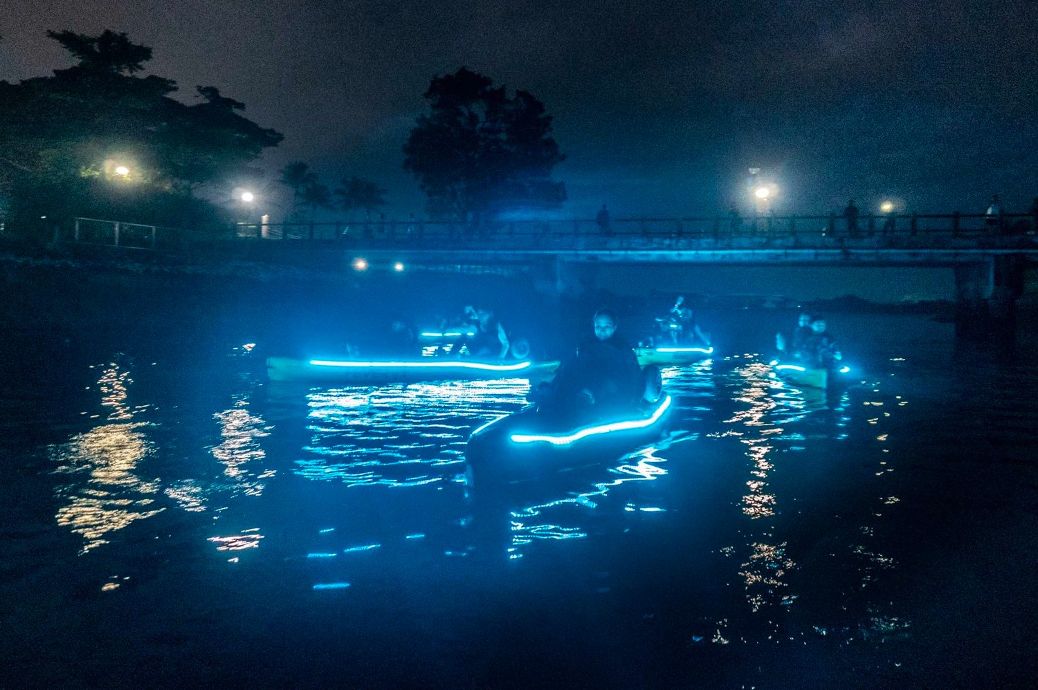 Glow kayaking night tour in Singapore - pasir ris park