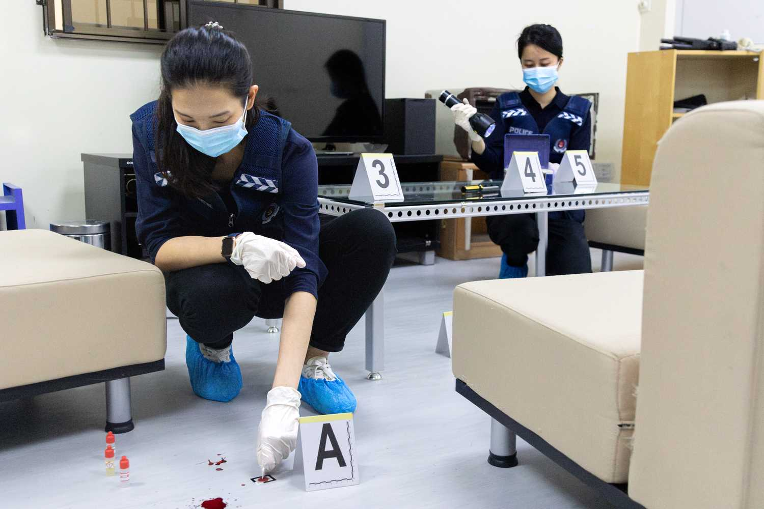 Police collecting blood samples