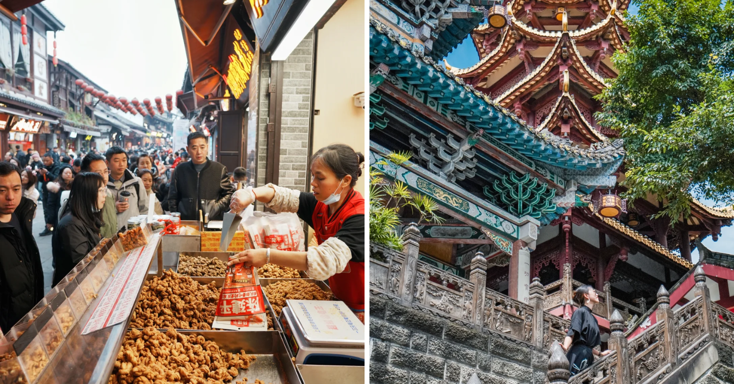 Street snacks & Baolun Temple