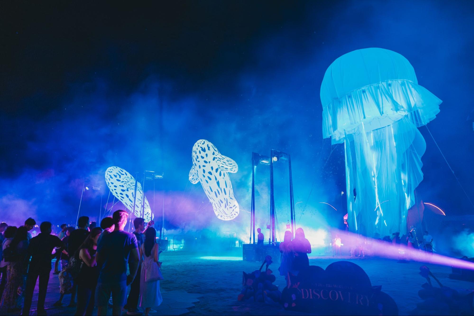 A Big, Big World of Discovery floats - Sentosa night mode