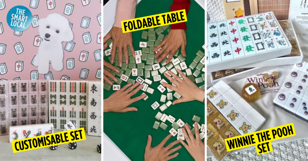 Chinese New Year mahjong sets and tables