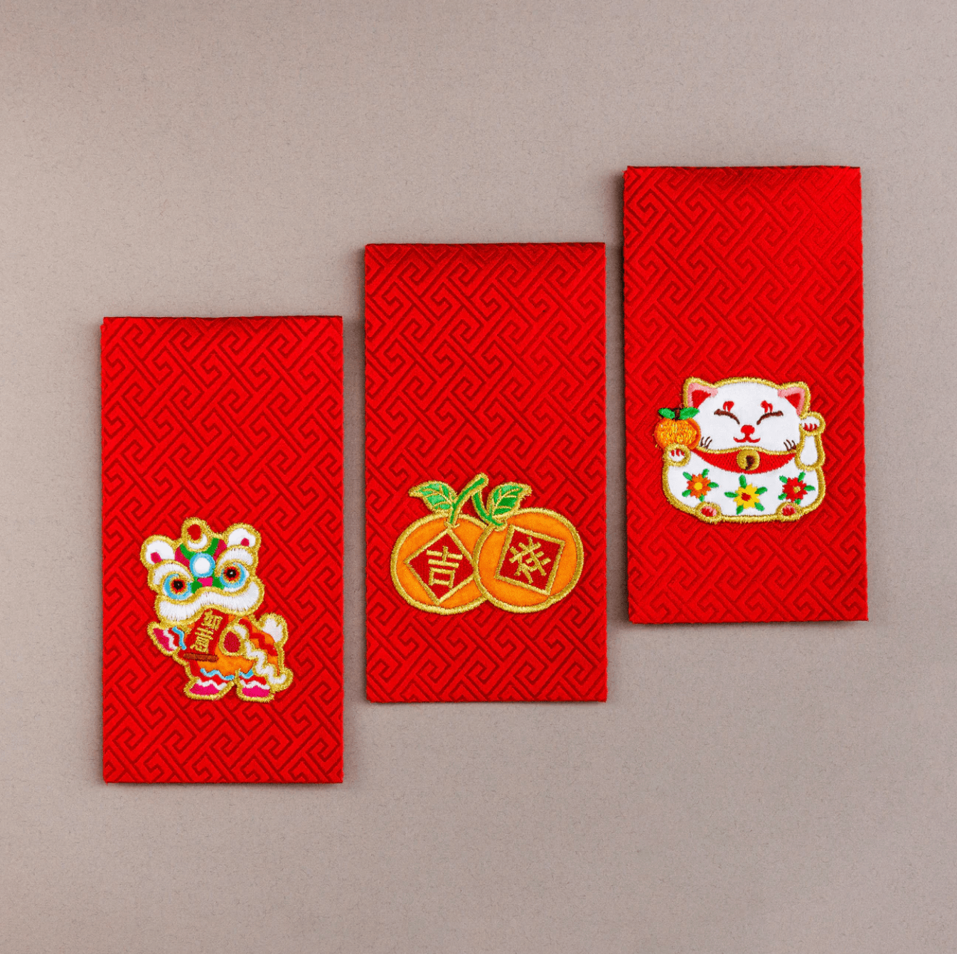 cny decoration stores - Shevron embroidered angbao