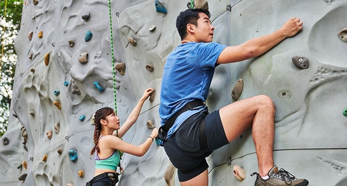 Climbing rock wall