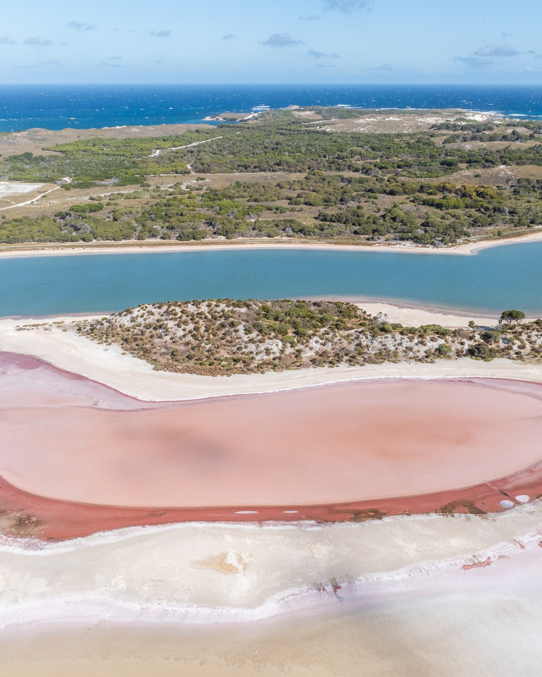Rottnest Island pink salt lake