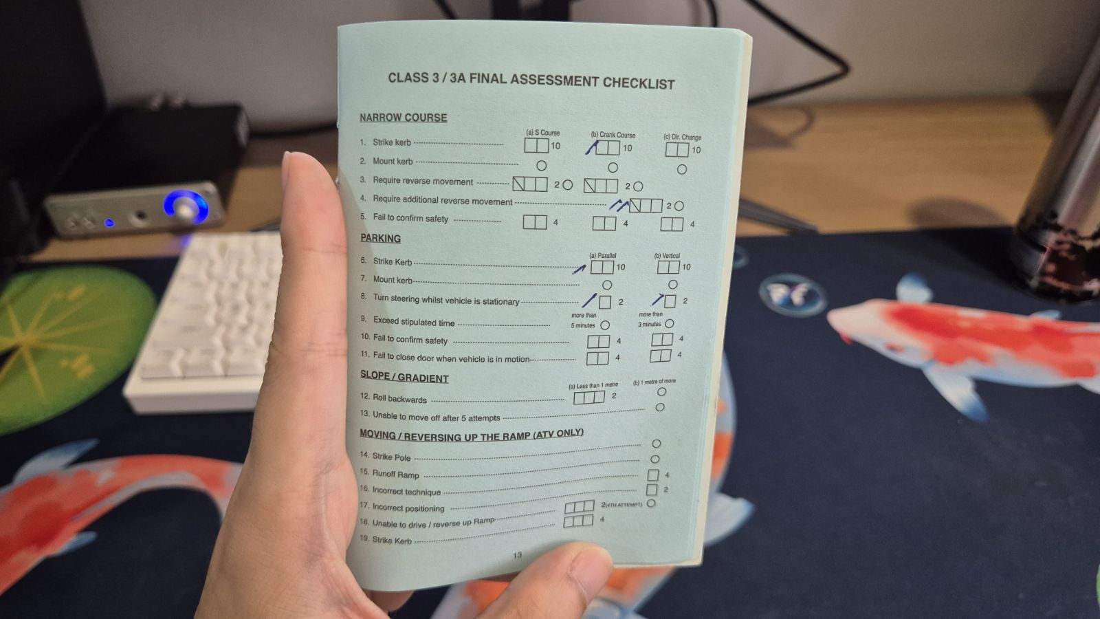 Assessment checklist - CDC driving
