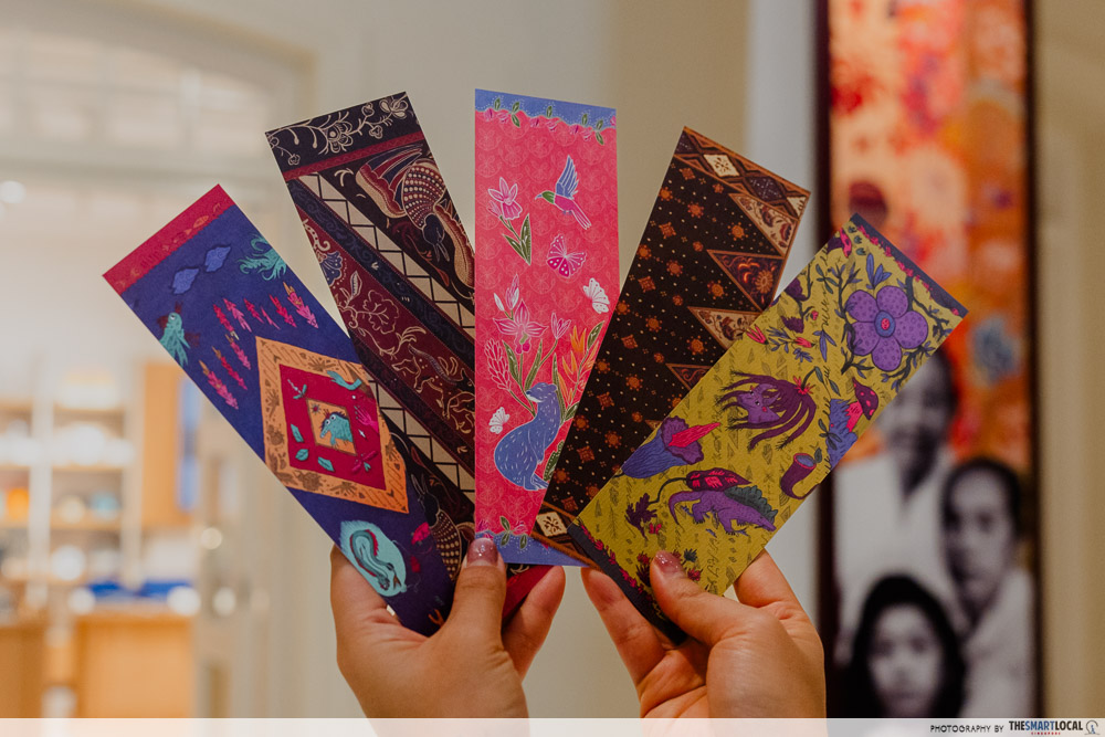 batik-printed bookmarks