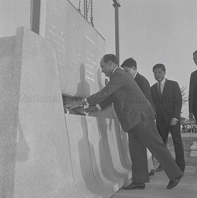 Dr Goh burying time capsule