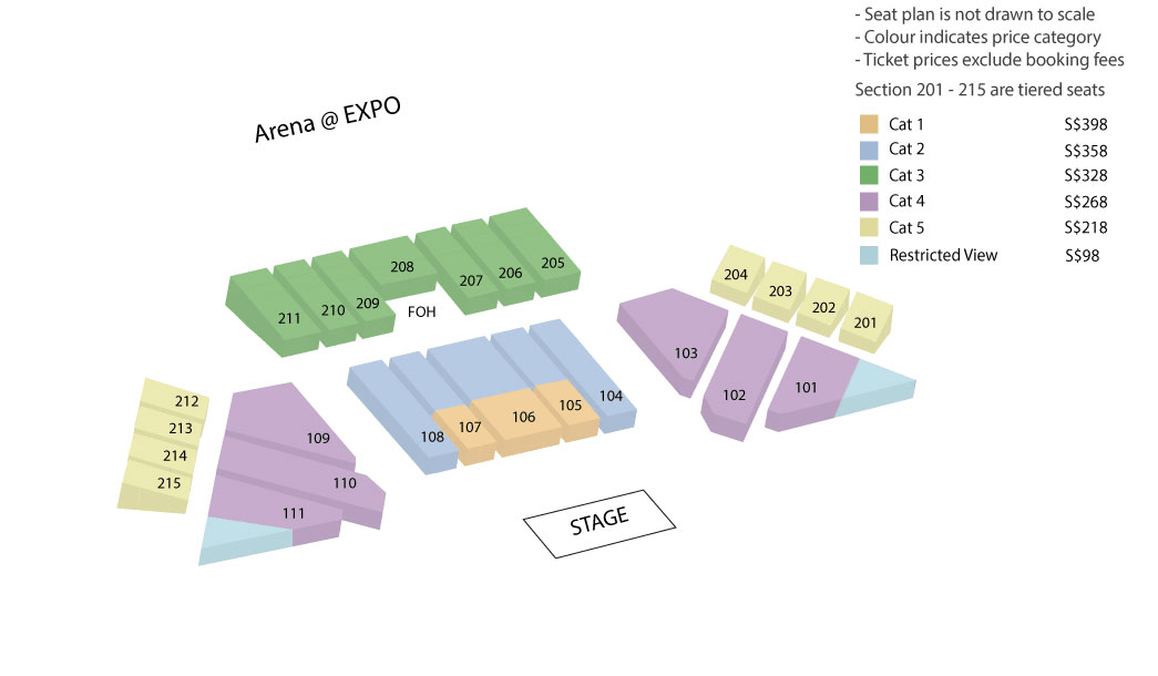 Mariah Carey concert in Singapore - seating plan
