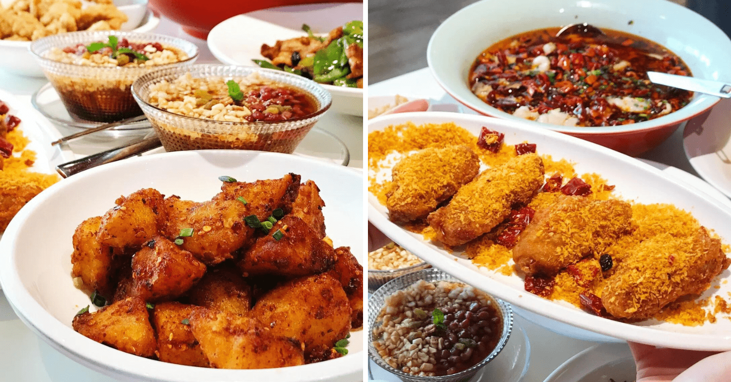 Sichuan cuisine spread at Xiang Zi Kuan