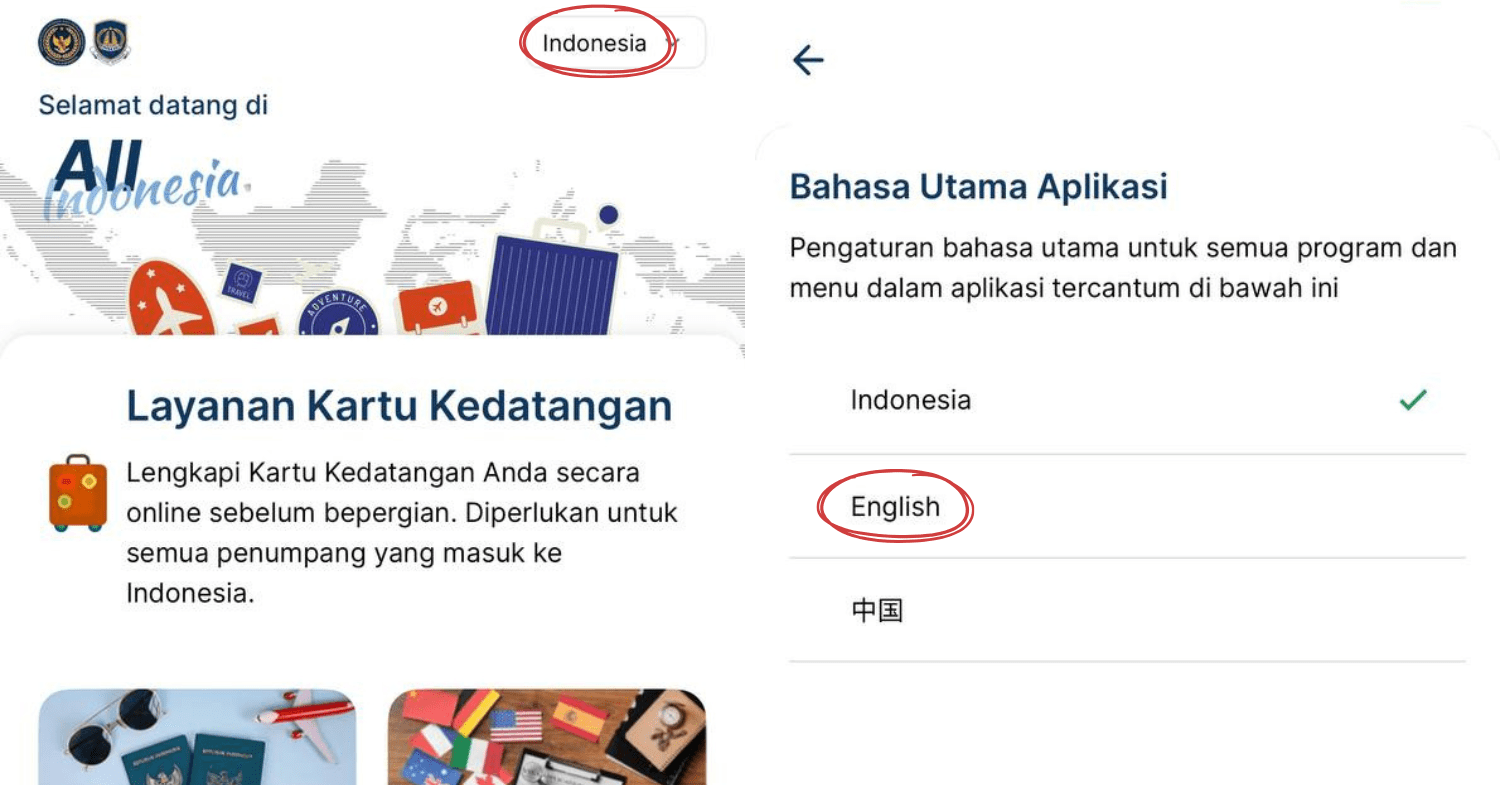Changing the All Indonesia app's language