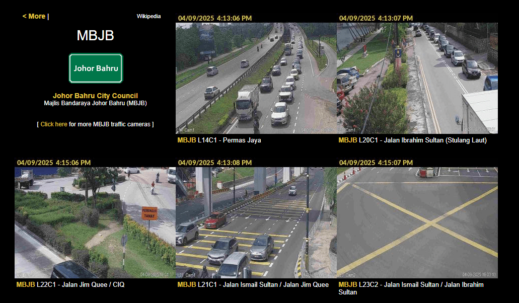 Jalanow.com JB roads camera