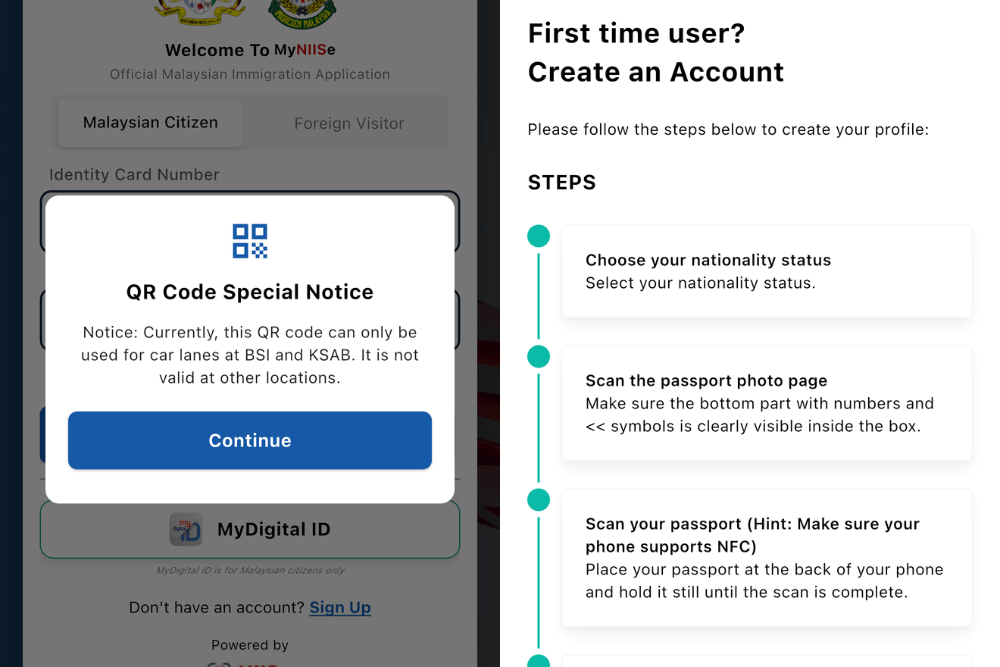 How To Use The JB QR Code Service To Cross The Border - MyNIISe App