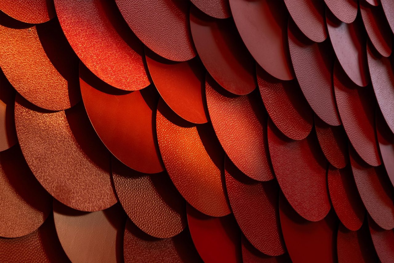 Close up of the Dream Discs on the Dream Sphere at Osaka Expo 2025