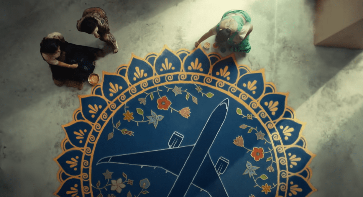 Kolam artists at work in Singapore Airlines new in-flight safety video