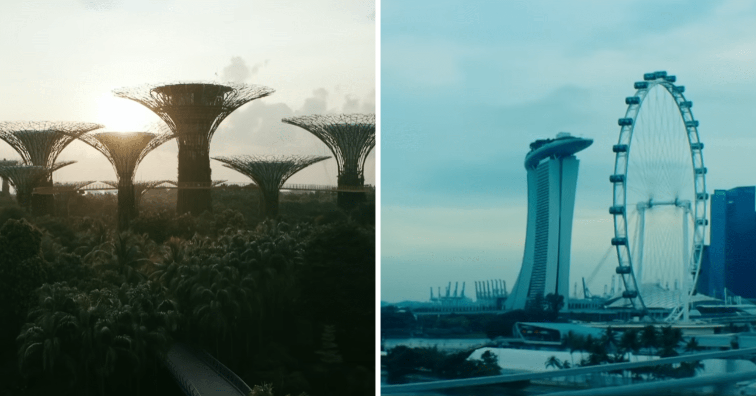 Colour grading differences in Singapore Airlines in-flight safety video