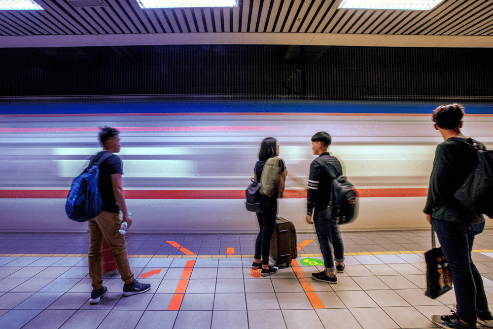 ETS train zooming past