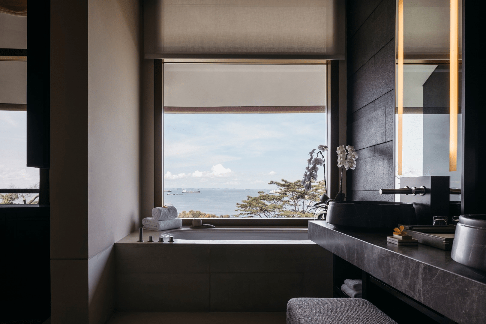 Bathtub with Ocean View at Capella Singapore