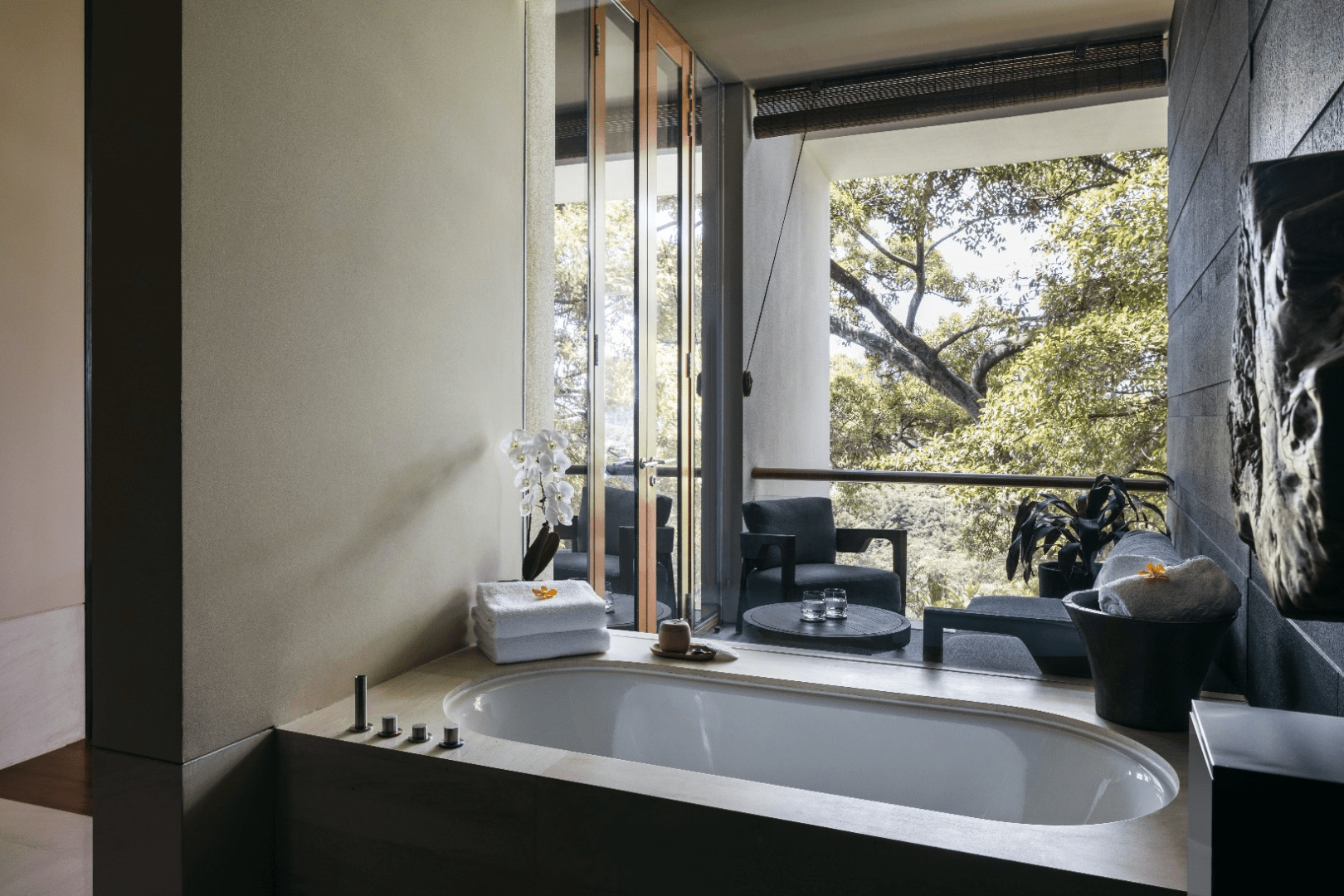Bathtub with Garden View at Capella Singapore