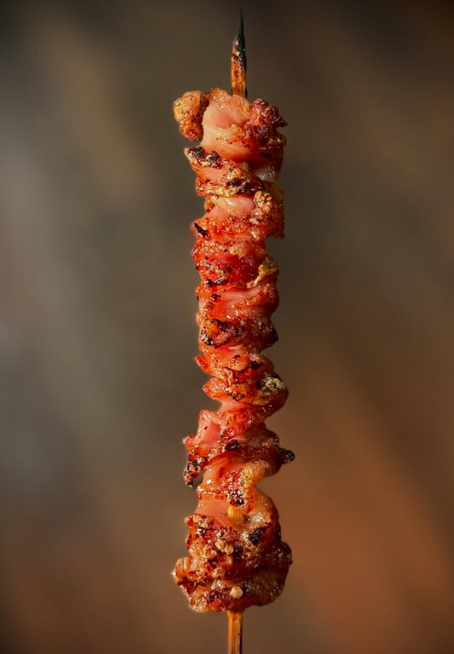 meat skewers at naked finn