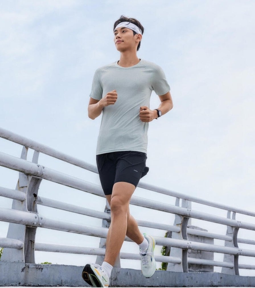 Decathlon runner in athletic wear