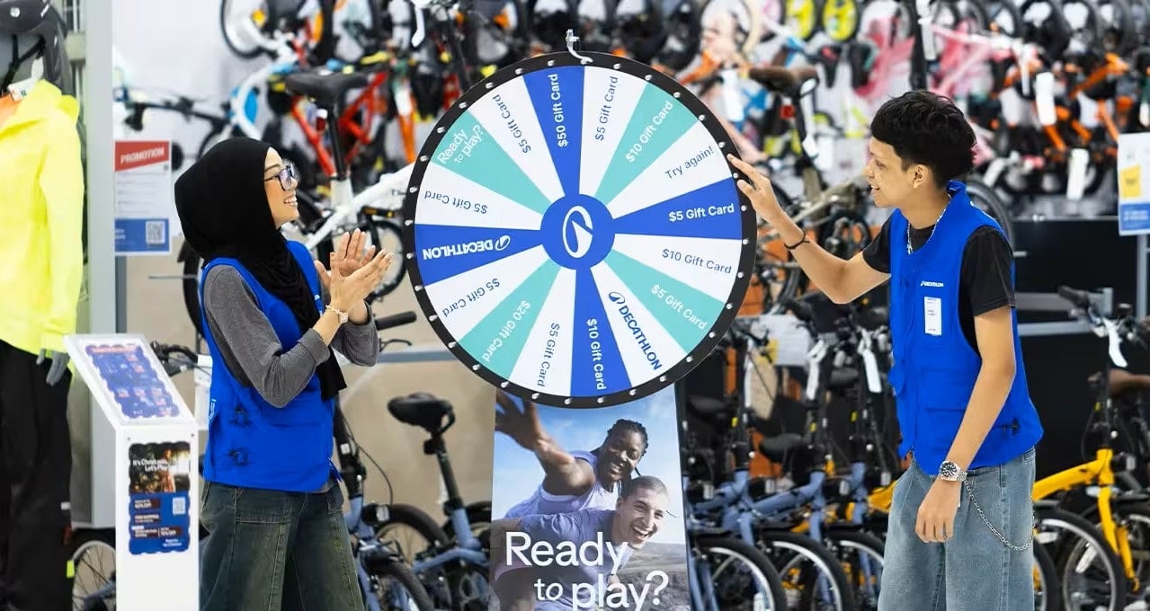 Spin the wheel for rewards at the Decathlon Circular Bazaar