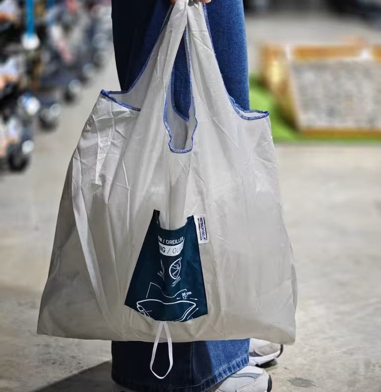 Upcyled Compact Bag sold under Second Life at the Decathlon Circular Bazaar