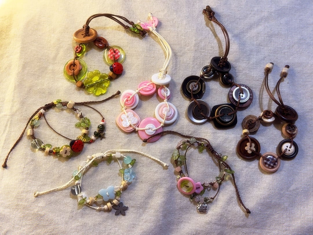 Button bracelets made by Studio Goomz, a vendor at Renfaire Singapore