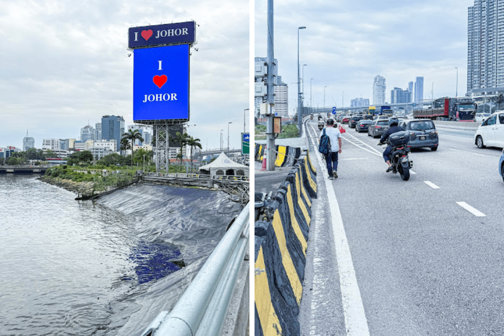 Walking acroxss the SG-JB Causeway - malaysia side