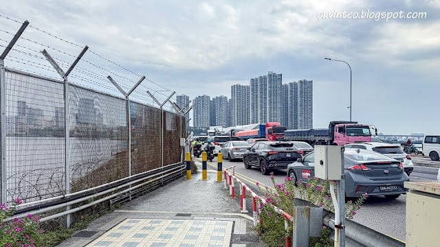 Walking across the SG-JB Causeway - pedestrian