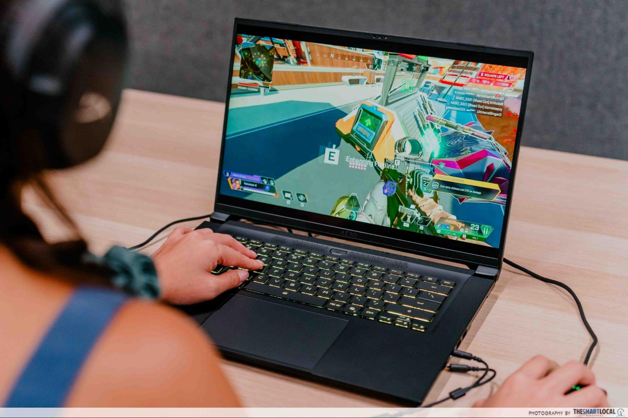 gaming on a laptop