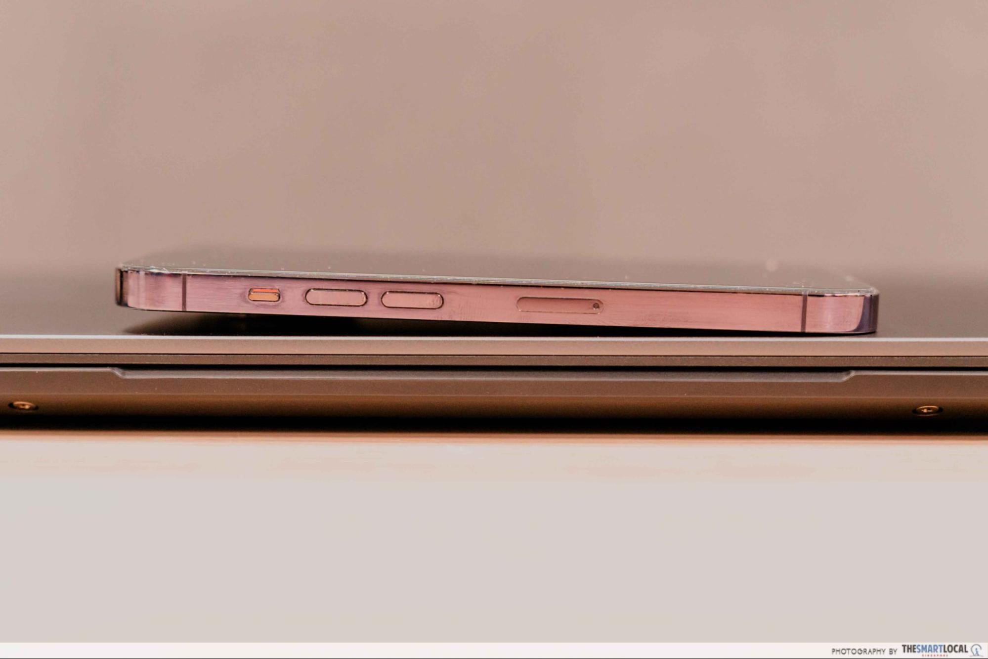 laptop and iphone thinness comparison