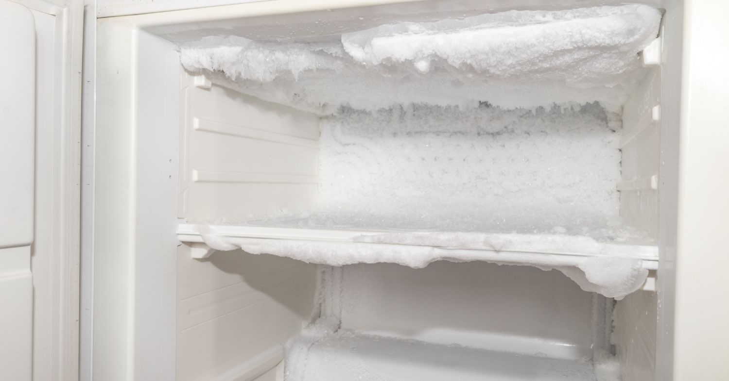 home appliance tips to reduce e-waste - frosted over freezer