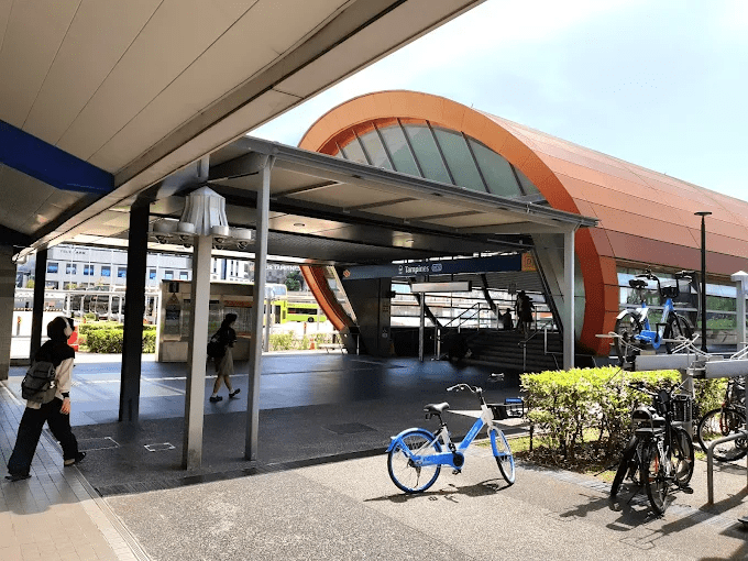 mrt closure - outsite Tampines East Station on the Downtown Line