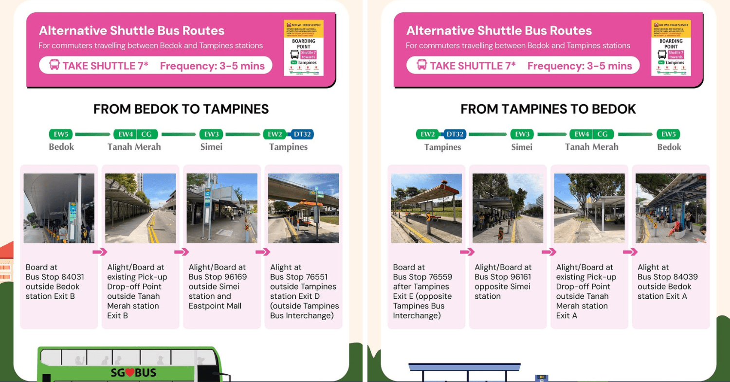 mrt closure - shuttle bus 7 route
