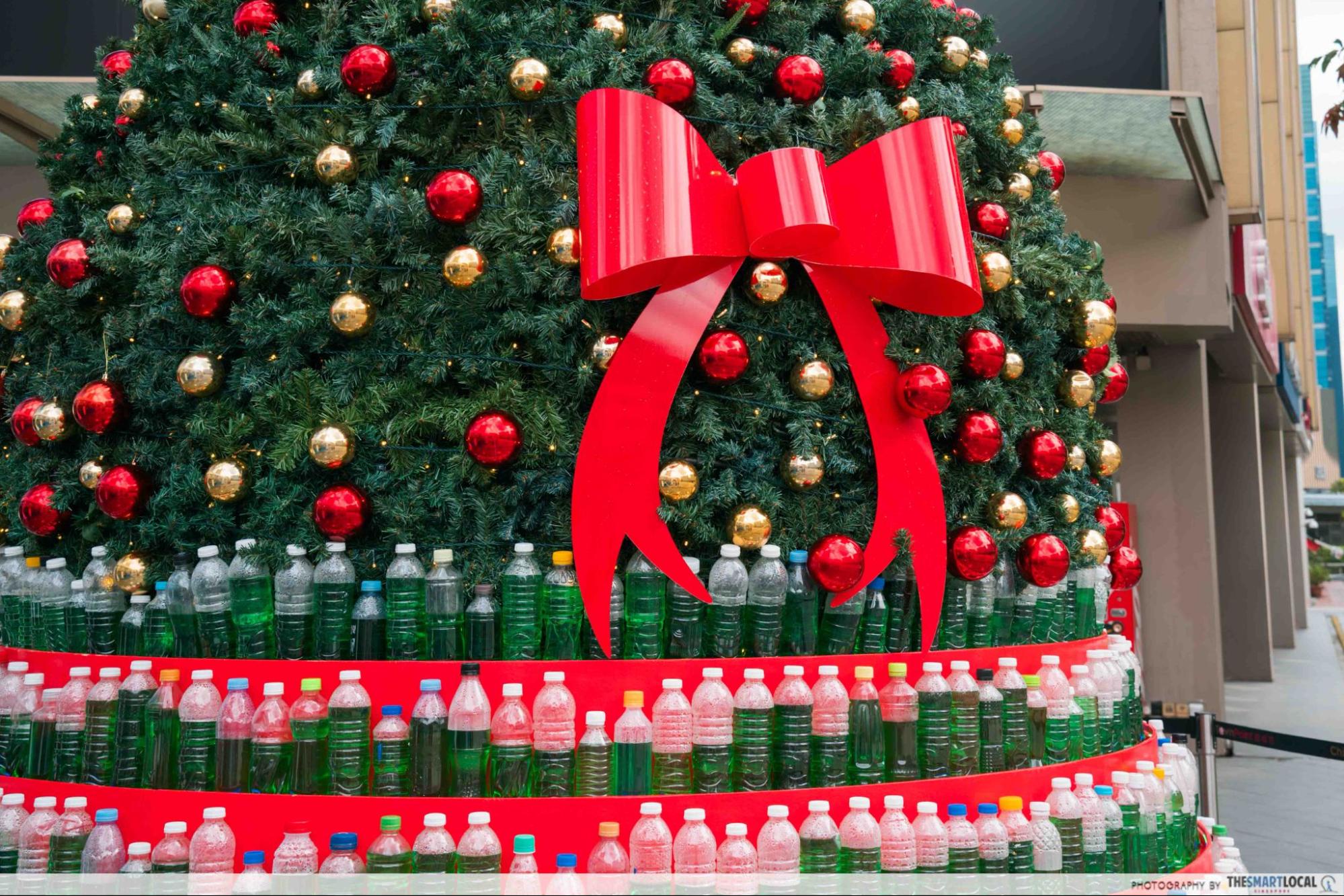 Recycled Bottles Christmas Tree Close Up