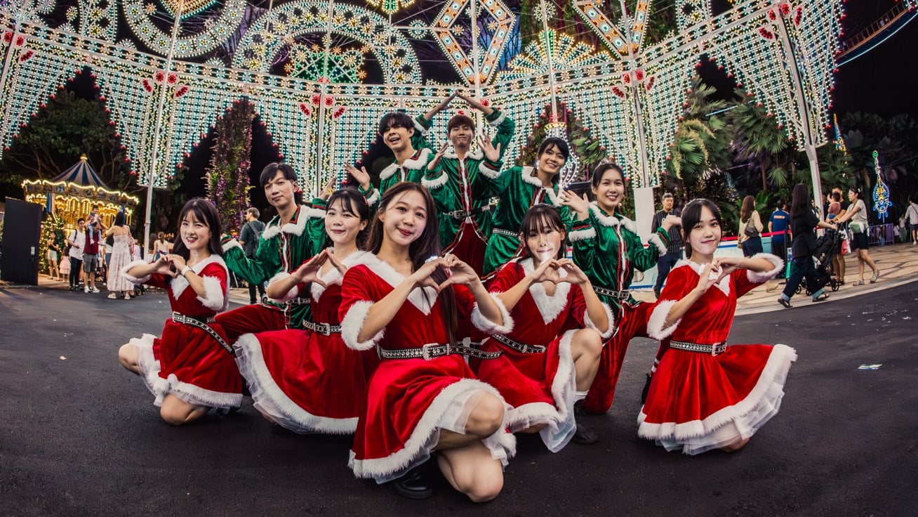 christmas wonderland - elves and santa's helpers posing 