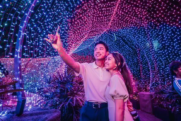 couple at walk of lights