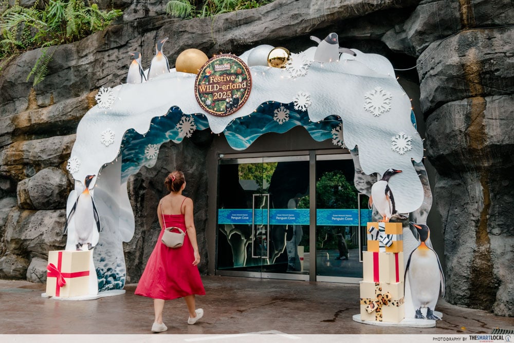 mandai festive wild-erland - penguin cove entrance