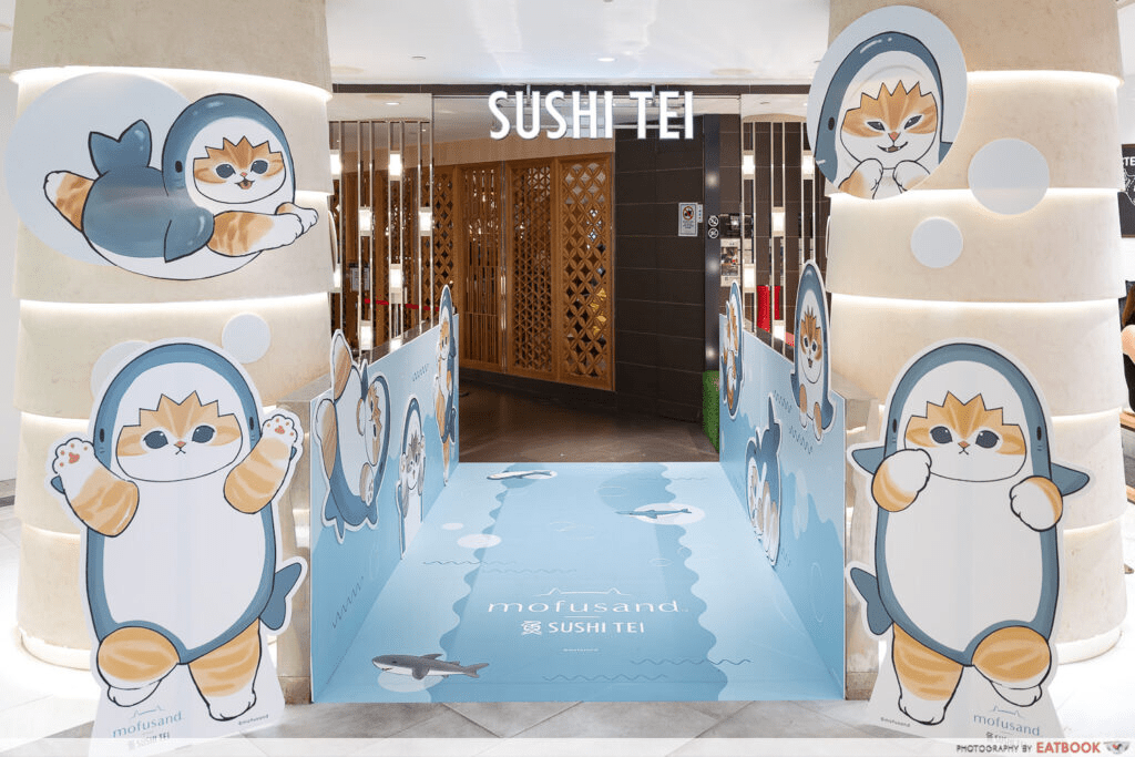 Sushi Tei at Raffles City storefront with Mofusand decor