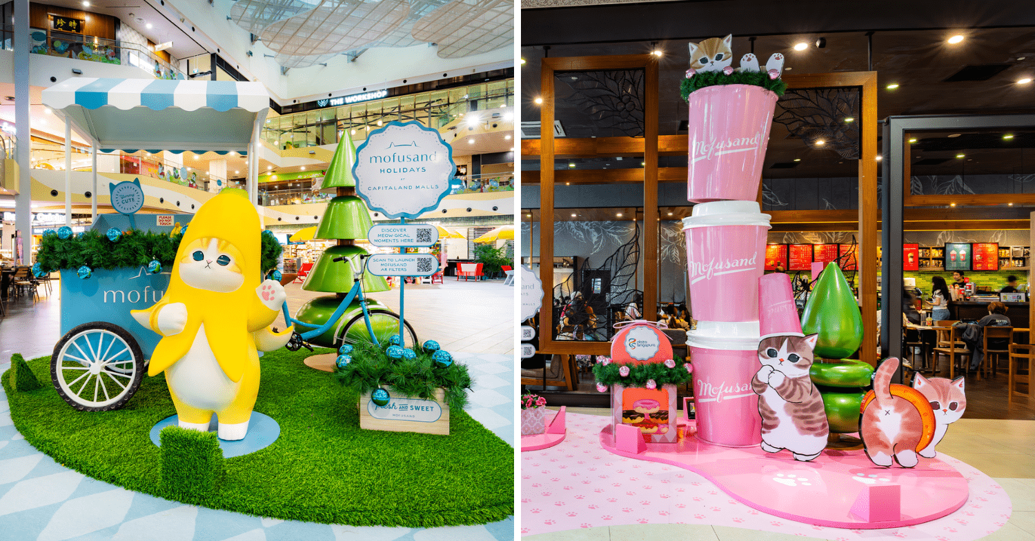 Fruit Meow and Coffee & Donuts themed displays