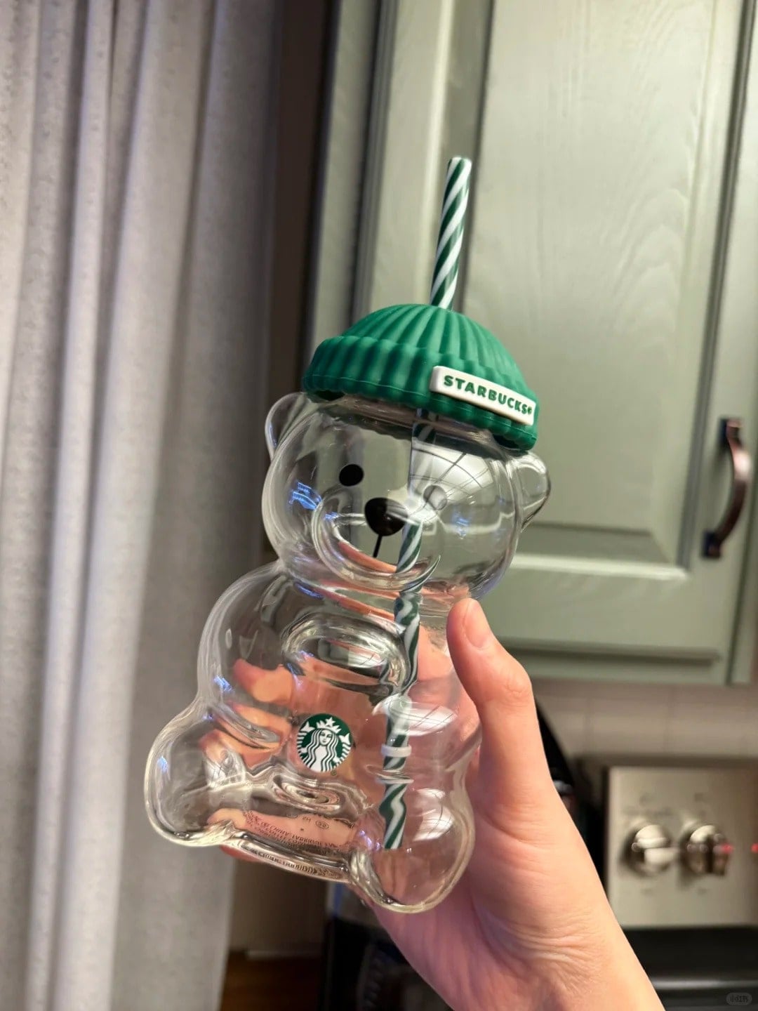 Starbucks Bearista Glass Cold Cup empty