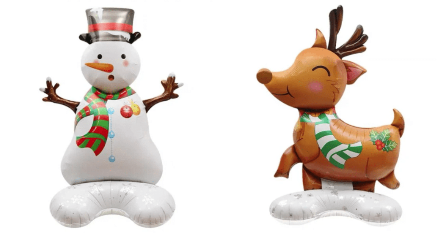 foil balloon snowman and reindeer from CGS Party