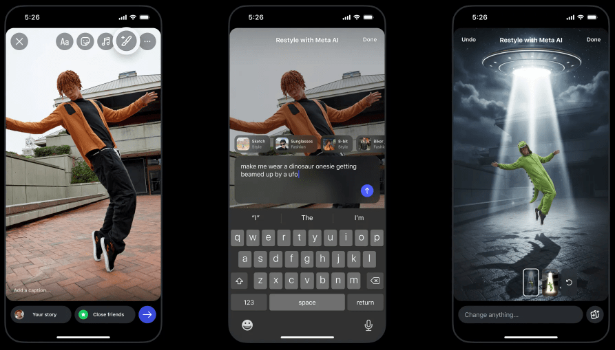 AI tools on social media & other platforms - Restyle by Instagram (3)