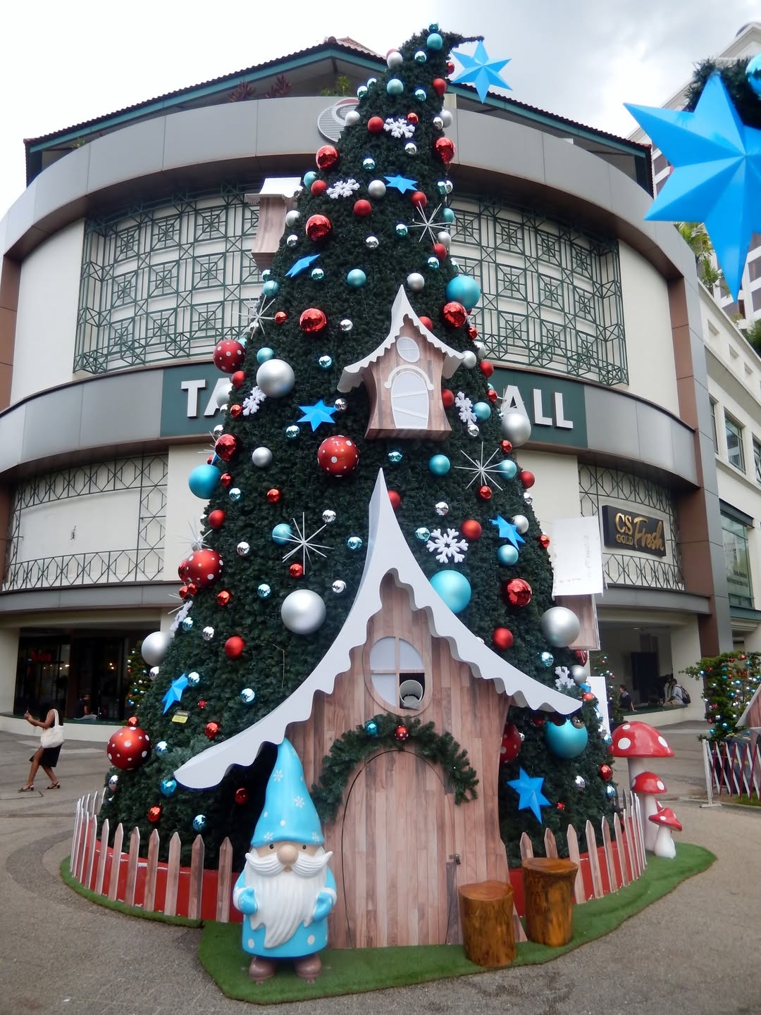 Christmas tree shaped like Santa's hat
