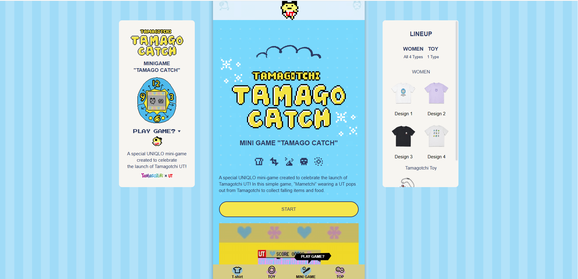 tamagotchi - UNIQLO collab website